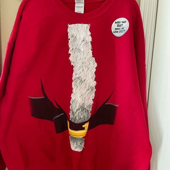 Men’s Substantial Santa Sweatshirt Does This Suit Make Me Look Fat 3XLTG - Picture 2 of 15